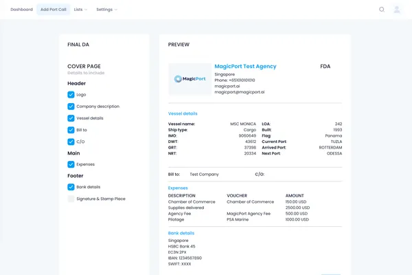 Complete reporting with a click